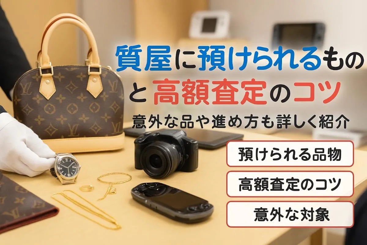 質屋に預けられるものの知識と高額査定のコツ解説！意外な品や預け入れ手順も詳しく紹介