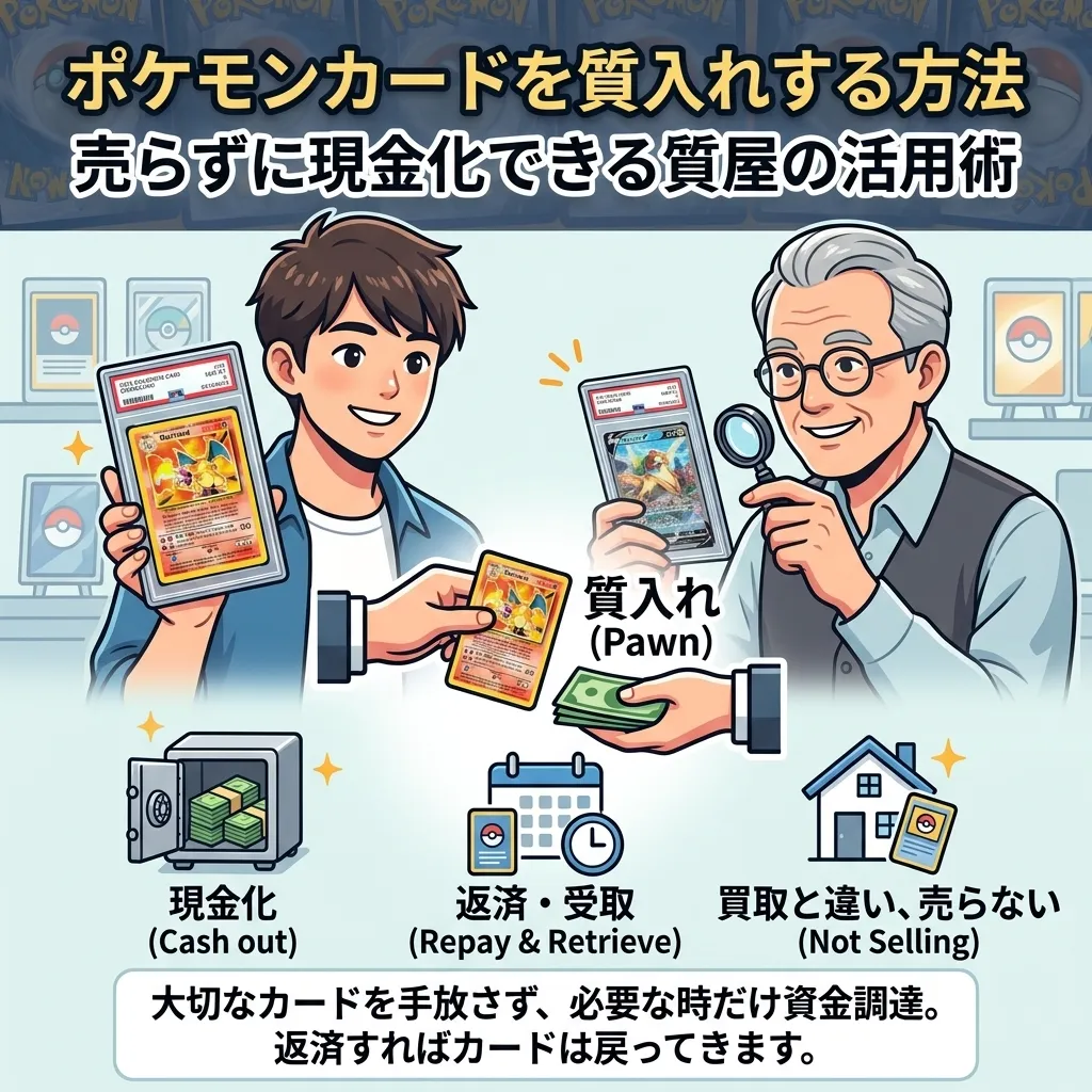 ポケモンカードを質入れする方法・売らずに現金化できる質屋の活用術