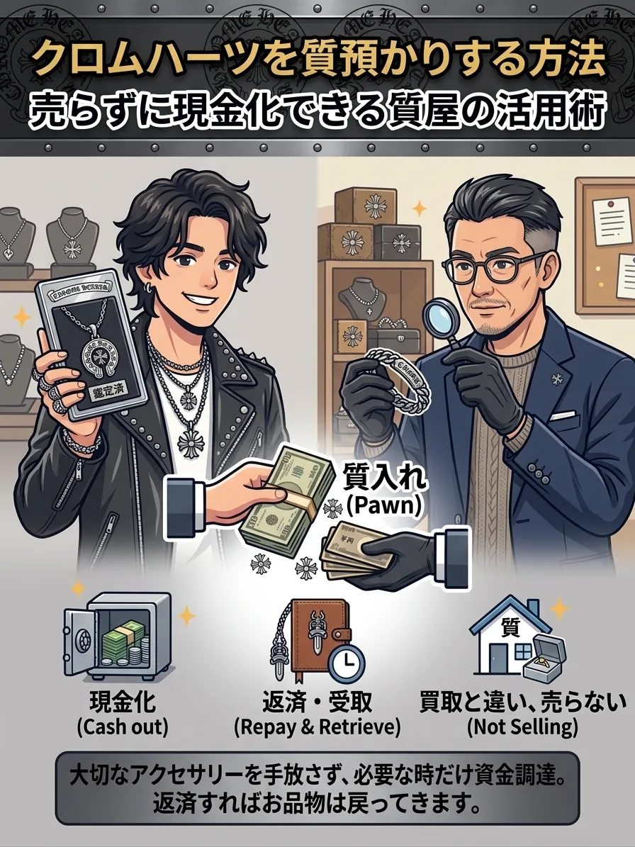 クロムハーツを売らずにお金を借りる方法 いま質預かりの利用が増えています!