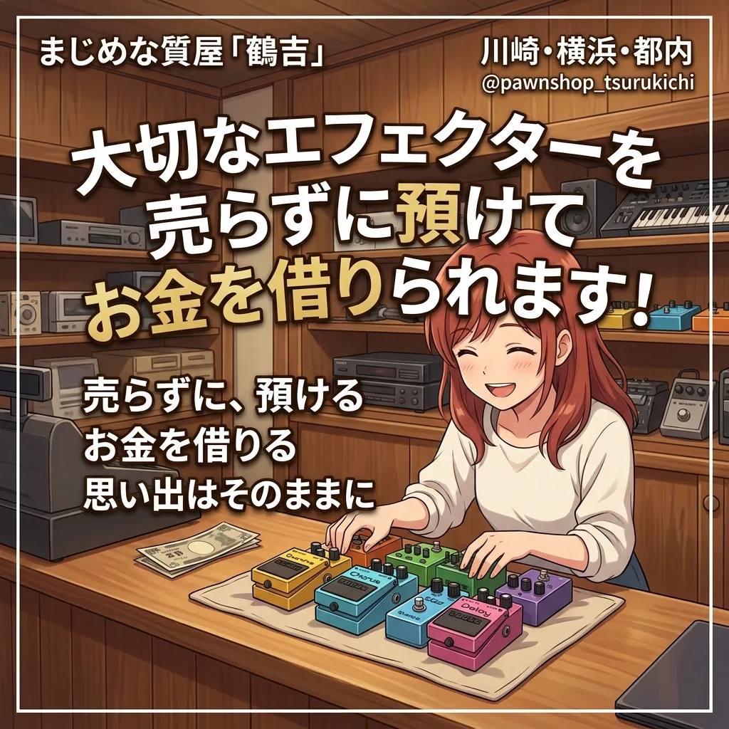 大切なエフェクターを 売らずに預けて お金を借りられます！
