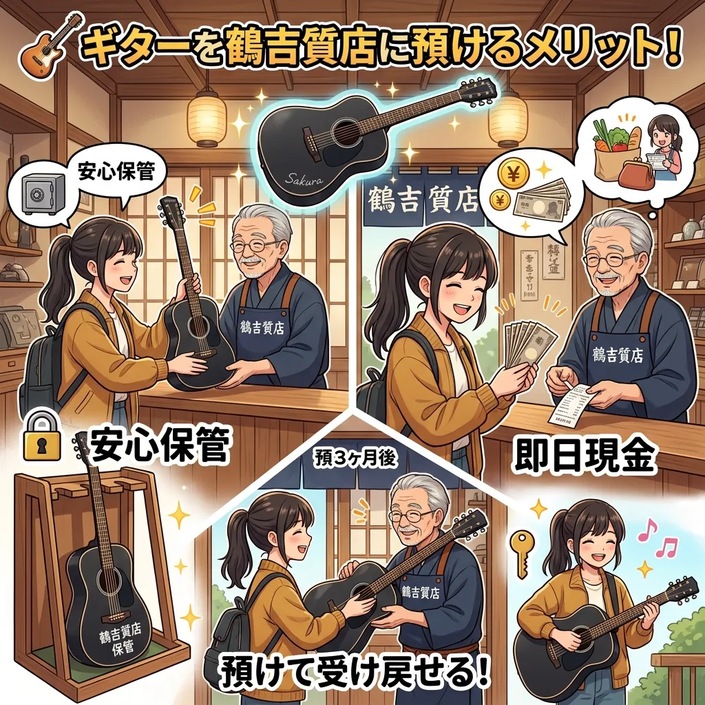ギターを質屋に預けるメリット5選|安心・高額査定の理由とは