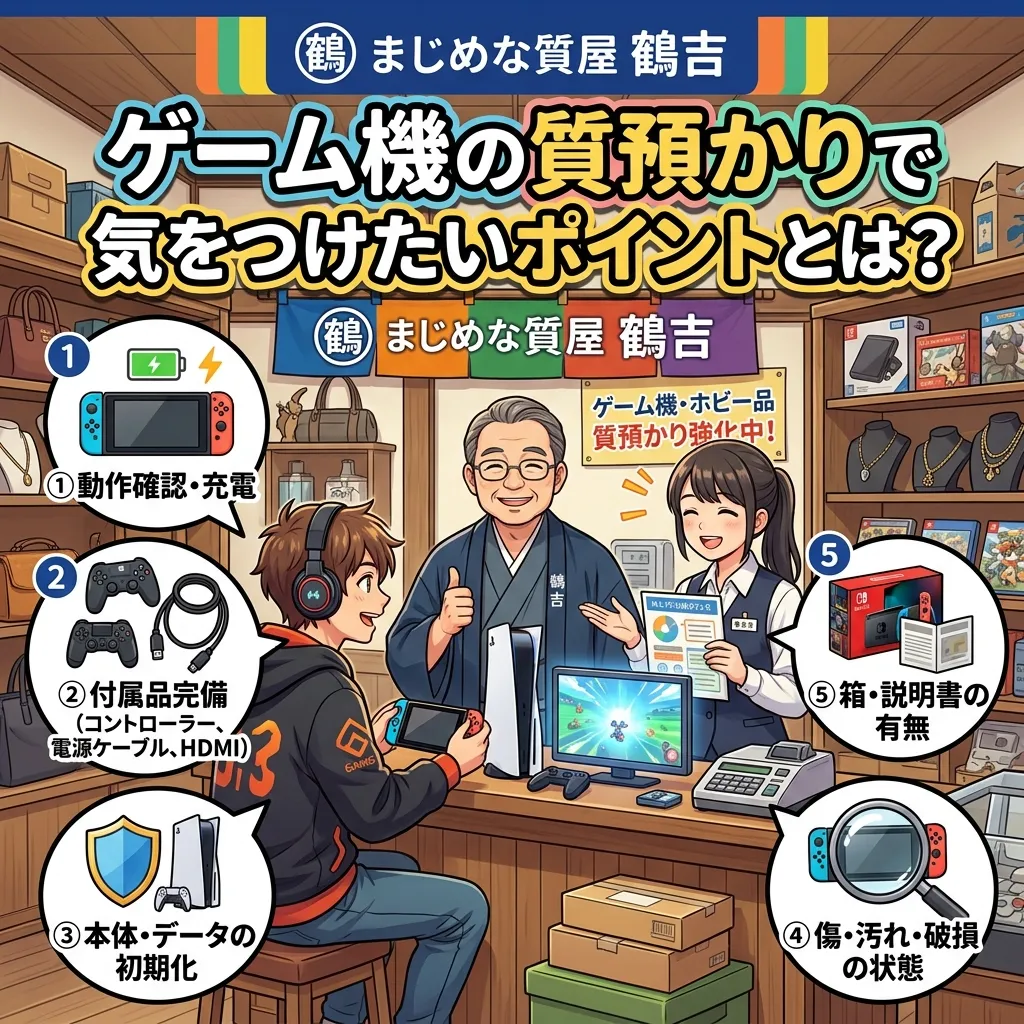 ゲーム機の質預かりで 気をつけたいポイントとは?