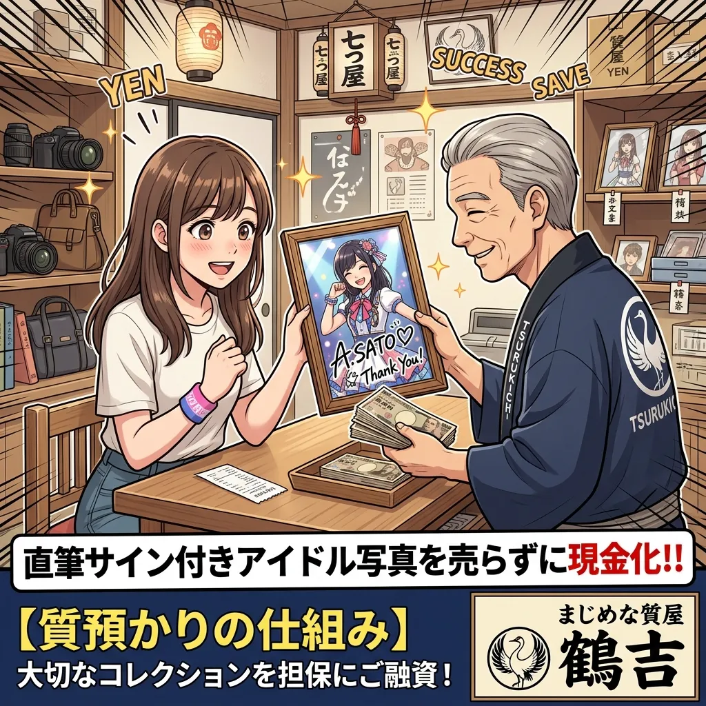 直筆サイン付きアイドル写真も質預かりできる! 推し活コレクションを手放さずに資金を得る方法