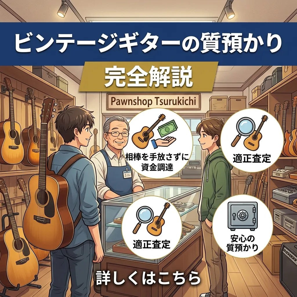 ビンテージギターの質預かり 完全解説 相棒のギターを手放さずに、資金調達をする方法があります