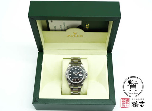 川崎でROLEX ロレックスの質入れ・買取りが高い店　鶴吉質店です。  ROLEX ロレックス　エクスプローラーⅡ 16570を質預かり